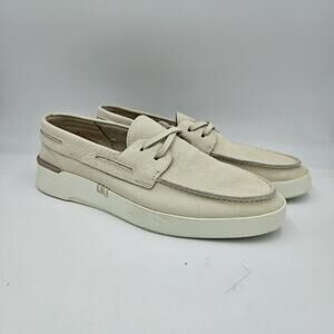 Sperry Top-Sider Ivory Leather A/O Plushwave Cup Insole 2-Eye Men's Boat Shoes 9